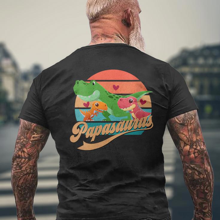 Damen Papasaurus Lustigesater Spruch Papa Dino Mit-Ausschnitt T-Shirt mit Rückendruck Geschenke für alte Männer