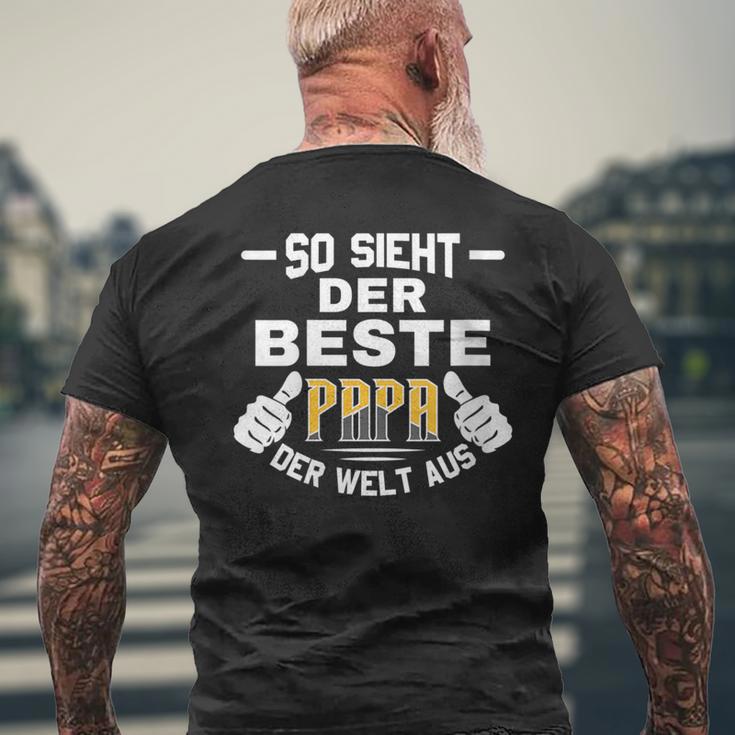 Damenateratertag So Sieht Der Beste Papa Der Welt Aus Mit-Ausschnitt T-Shirt mit Rückendruck Geschenke für alte Männer