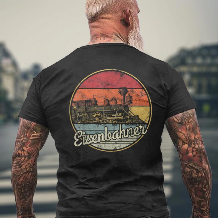 Dampflokomotive Eisenbahner Dampflok Vintage T-Shirt mit Rückendruck Geschenke für alte Männer