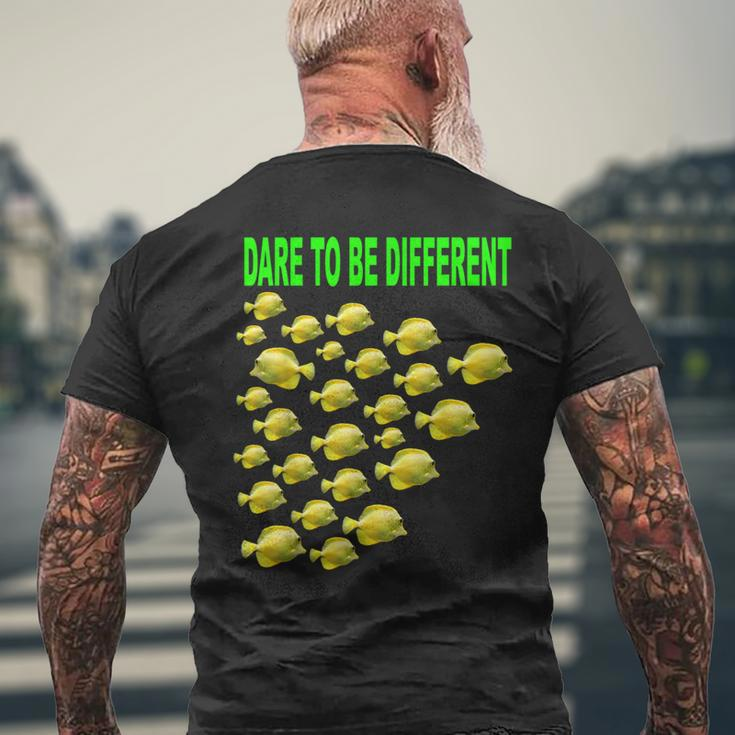 Dare To Be Different & Swim Your Own Pathway Men's T-shirt Back Print Gifts for Old Men
