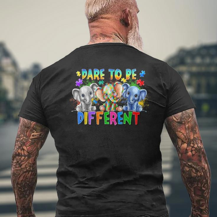 Dare To Be Different Autism Awareness Men's T-shirt Back Print Gifts for Old Men