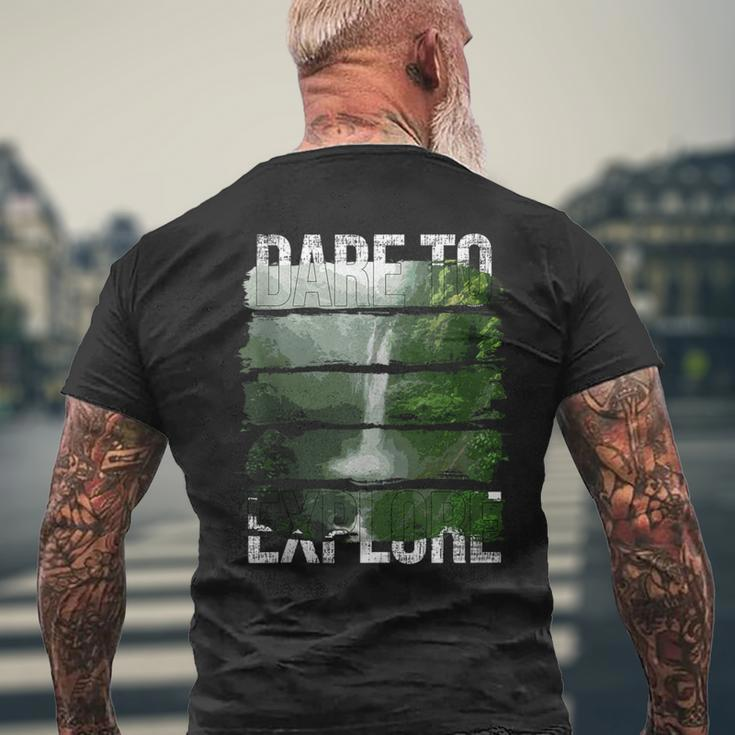 Dare To Explore Waterfall Men's T-shirt Back Print Gifts for Old Men