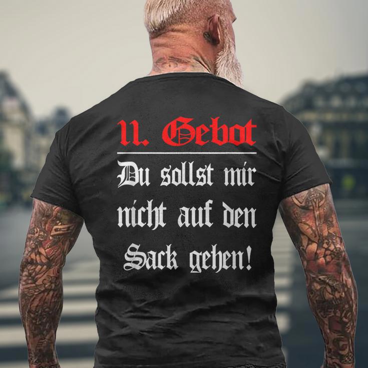 Das 11 Gebot Du Sollst Mir Nicht Auf Den Sack Gehen T-Shirt mit Rückendruck Geschenke für alte Männer