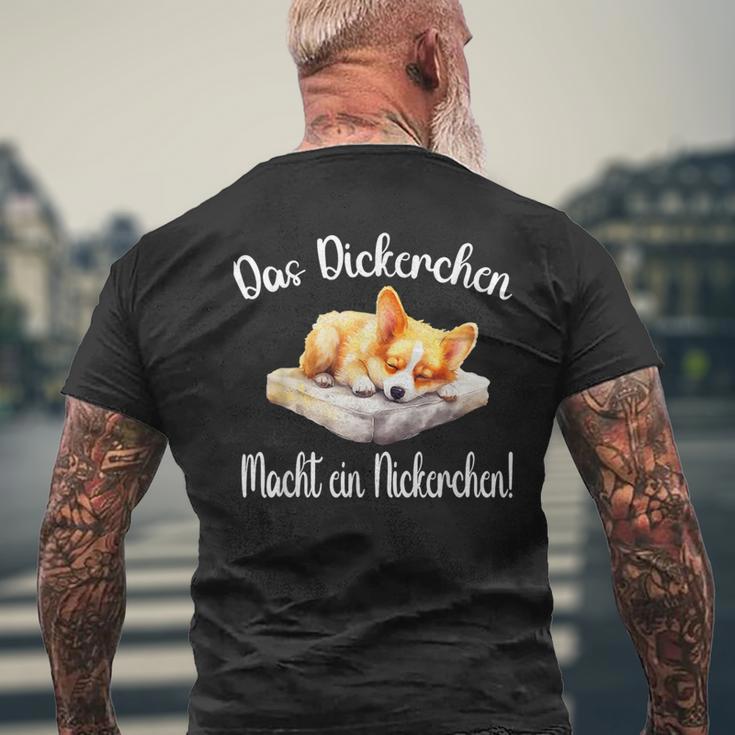 Das Dickerchen Macht Ein Nap Corgi Pyjamas Dog T-Shirt mit Rückendruck Geschenke für alte Männer