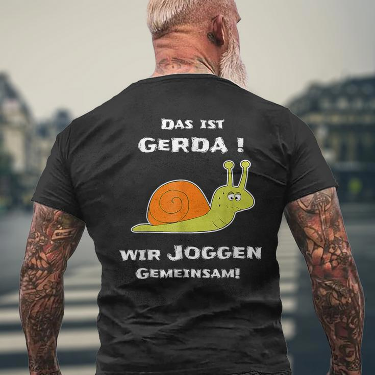 Das Ist Gerda Wir Joggen Gemeinsam Running Slow Snail S T-Shirt mit Rückendruck Geschenke für alte Männer
