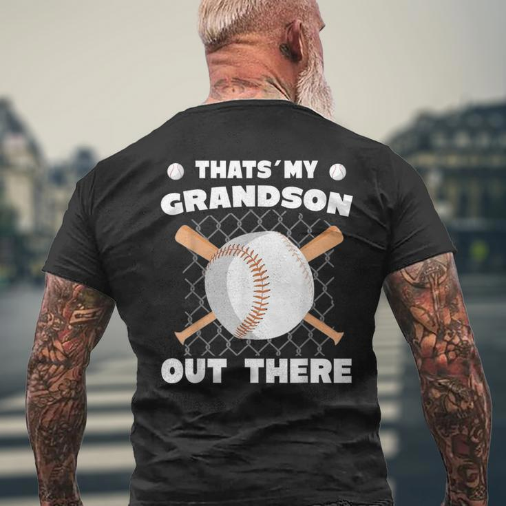 Das Ist Mein Enkel Da Draußen Baseball- T-Shirt mit Rückendruck Geschenke für alte Männer
