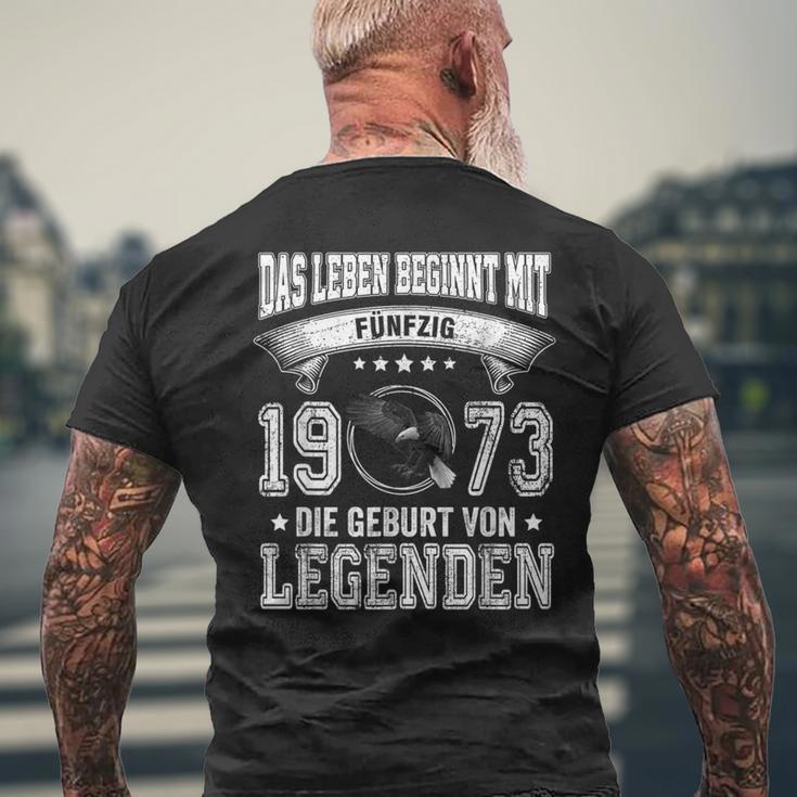 Das Leben Beginnt Mit Fifty 1973 Die Geburton Legenden T-Shirt mit Rückendruck Geschenke für alte Männer