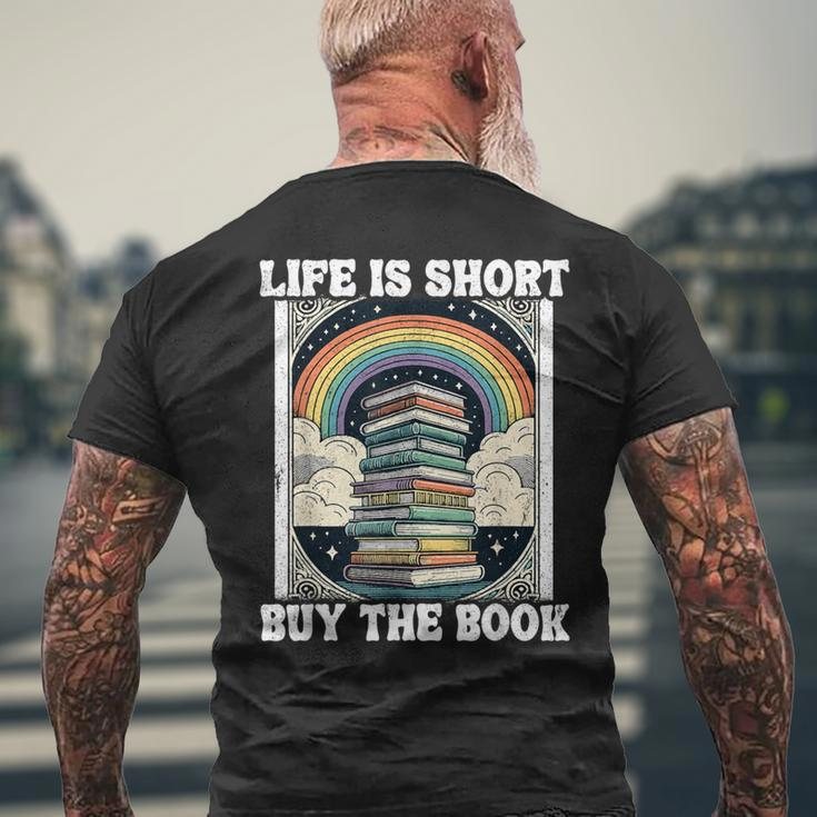 Das Leben Ist Kurz Aber Das Buch Bücher Lesen T-Shirt mit Rückendruck Geschenke für alte Männer