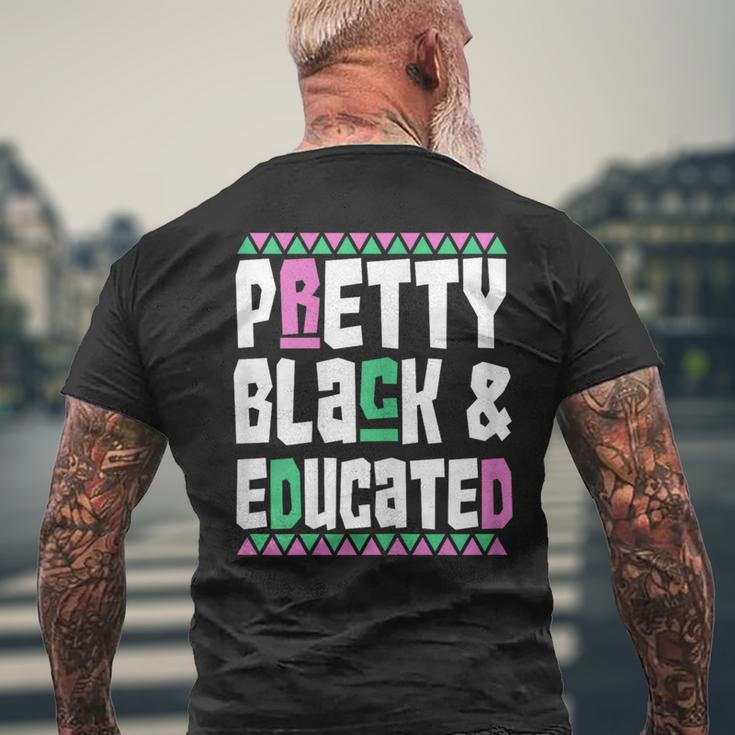 Dashiki Pretty Black And Educated African Pride Heritage Men's T-shirt Back Print Gifts for Old Men