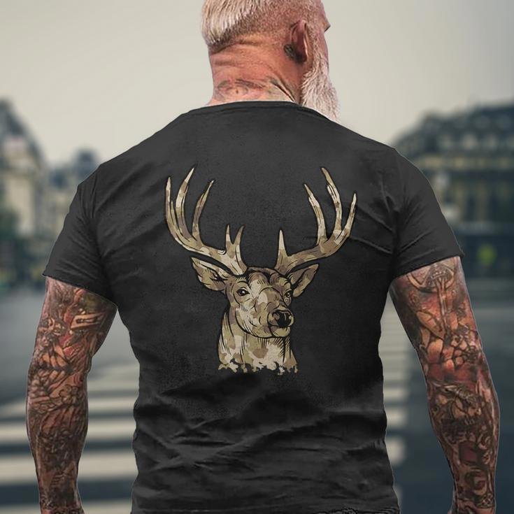 Deer Gear For Hunters Camo Whitetail Buck Men's T-shirt Back Print Gifts for Old Men