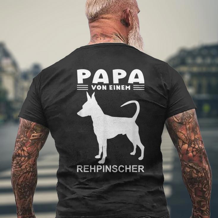 Deer Pinscher Papa Motif Dog T-Shirt mit Rückendruck Geschenke für alte Männer