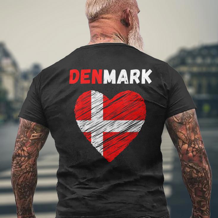 Denmark Flag Holiday Denmark Heart Danish Flag T-Shirt mit Rückendruck Geschenke für alte Männer