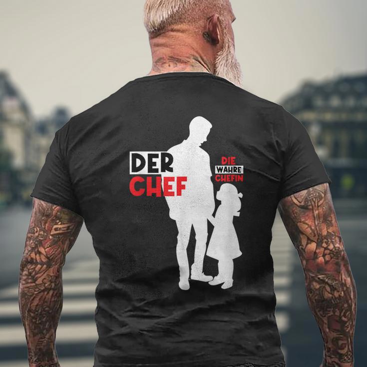 Der Chef Die Wahre Chefinater Tochter Partnerlookatertag T-Shirt mit Rückendruck Geschenke für alte Männer