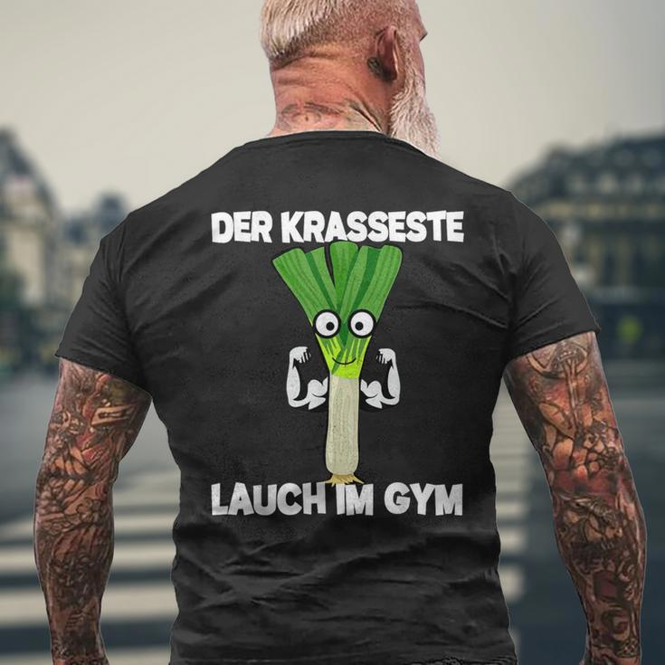 Der Krasseste Lauch Im Gym T-Shirt mit Rückendruck Geschenke für alte Männer