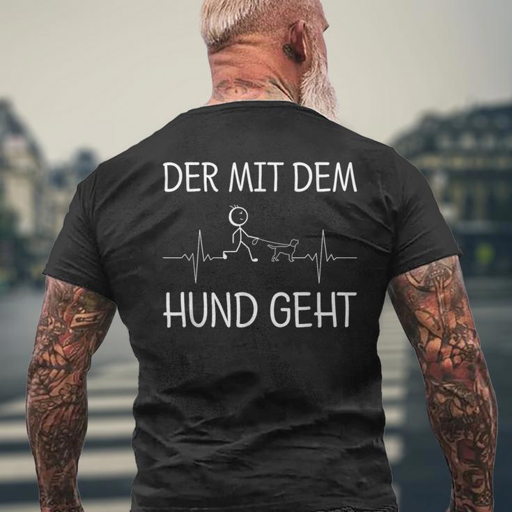 Der Mit Dem Hund Geht Hunde Heartbeat Dog Lovers S T-Shirt mit Rückendruck Geschenke für alte Männer