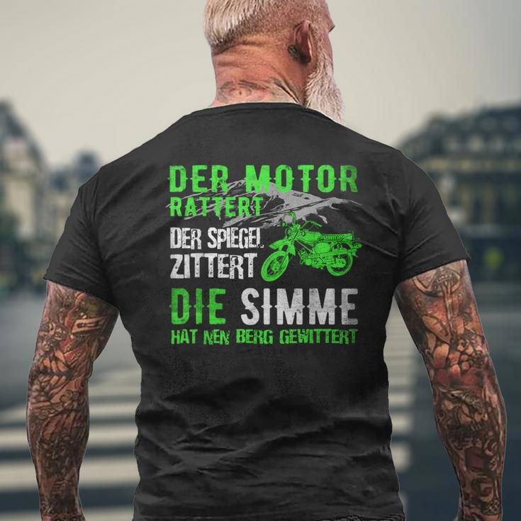 Der Motor Rattert Der Spiegel Zittert T-Shirt mit Rückendruck Geschenke für alte Männer