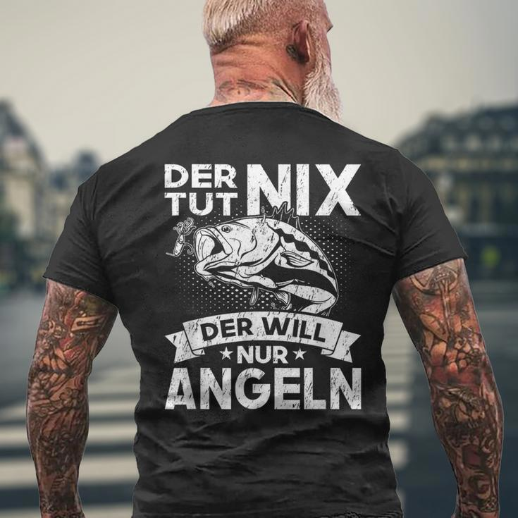 Der Tut Nix Der Will Nur Fischen German Language T-Shirt mit Rückendruck Geschenke für alte Männer