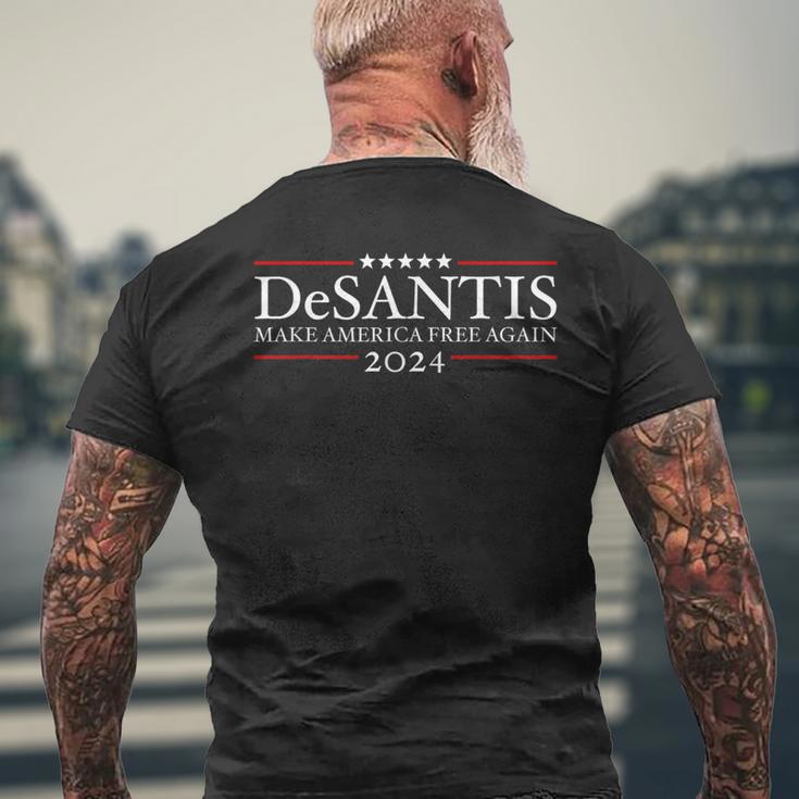 Desantis 2024 Make America Free Again President Republican Men's T-shirt Back Print Gifts for Old Men