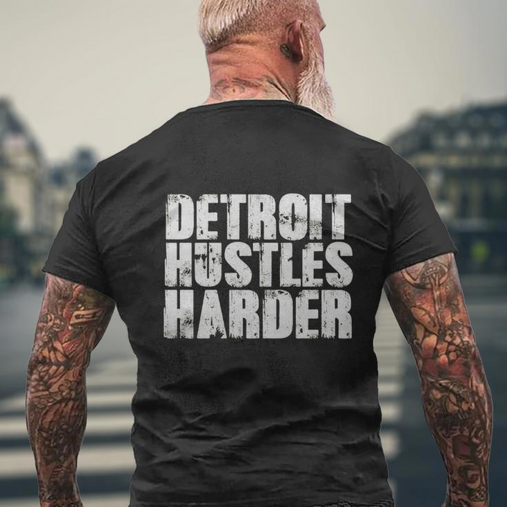 Detroit Hustles Harder T-Shirt Detroit Shirt 2 Mens Back Print T-shirt Gifts for Old Men