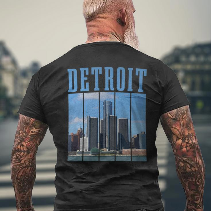 Detroit Skyline 313 Michigan Vintage Pride Men's T-shirt Back Print Gifts for Old Men
