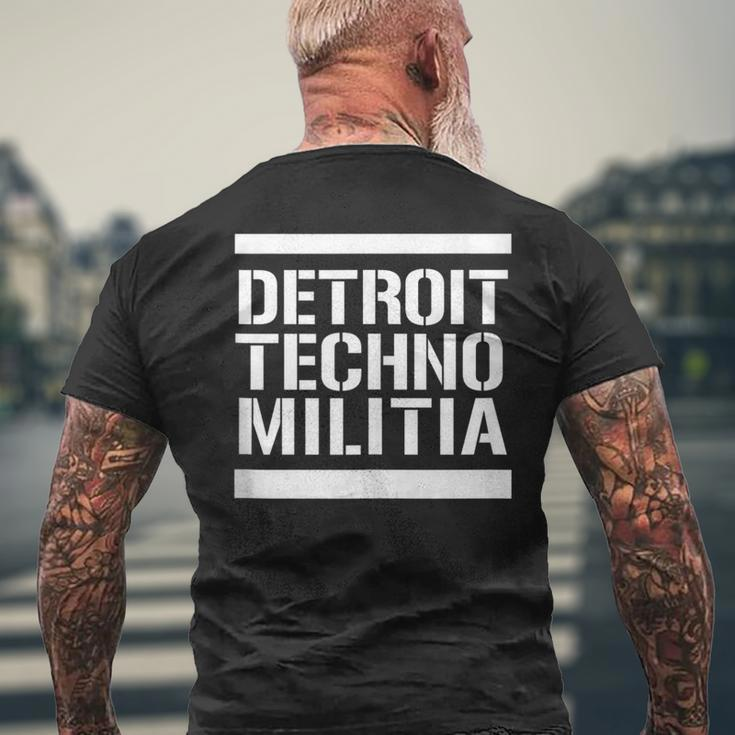 Detroit Techno Militia Standard Size Logo Men's T-shirt Back Print Gifts for Old Men