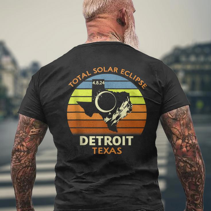 Detroit Texas Total Solar Eclipse 2024 Men's T-shirt Back Print Gifts for Old Men