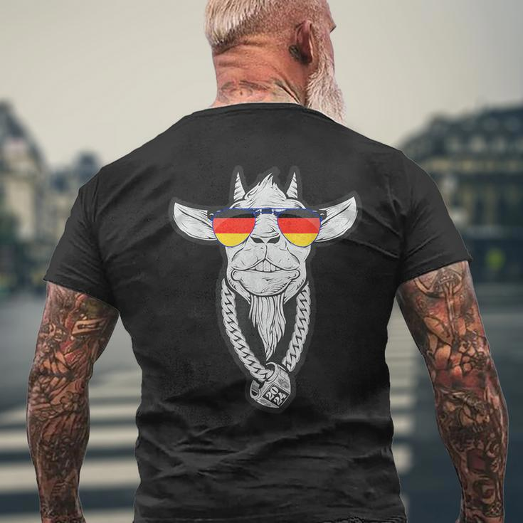 Deutschland-Ziege Mit Deutschland-Sonnenbrille T-Shirt mit Rückendruck Geschenke für alte Männer