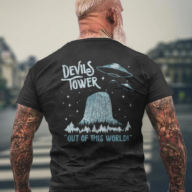 Devils Tower National Monument Out Of This World Ufo Men's T-shirt Back Print Gifts for Old Men