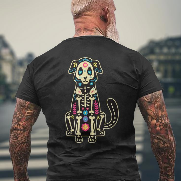 Dia De Los Muertos Dog Sugar Skull Perro Day Of The Dead Men's T-shirt Back Print Gifts for Old Men