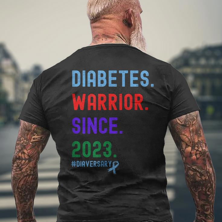 Diaversary Diabetes Warrior Since 2023 Men's T-shirt Back Print Gifts for Old Men