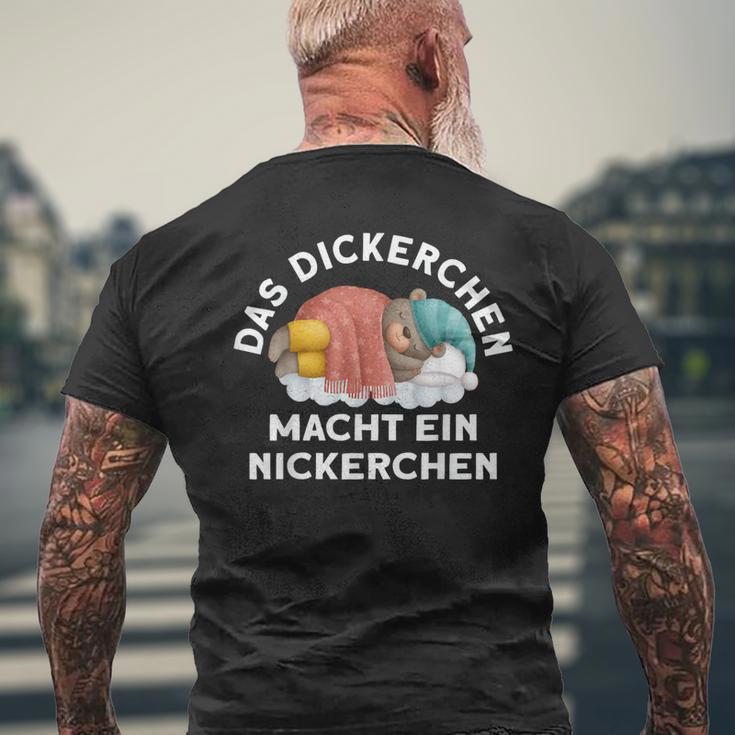 The Dickerchen Macht Ein Naperchen Bear Pyjamas Black T-Shirt mit Rückendruck Geschenke für alte Männer