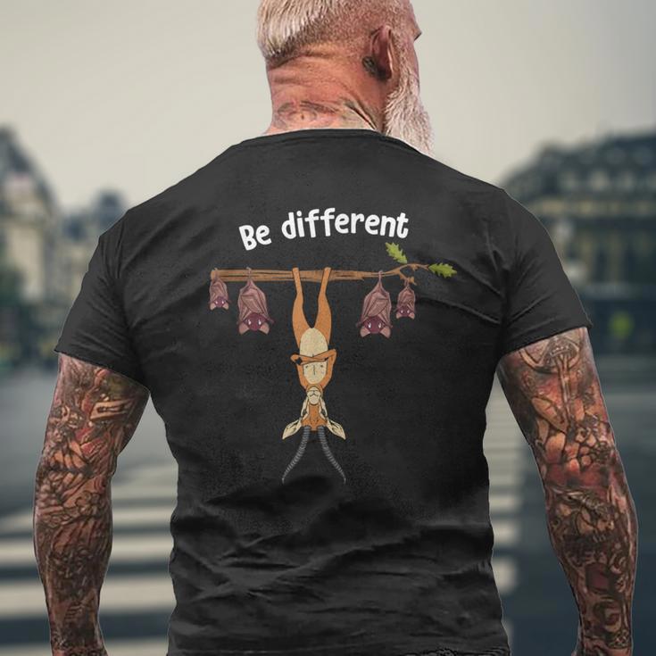 Be Different Cute Antelope With Bats Hanging On Tree Men's T-shirt Back Print Gifts for Old Men