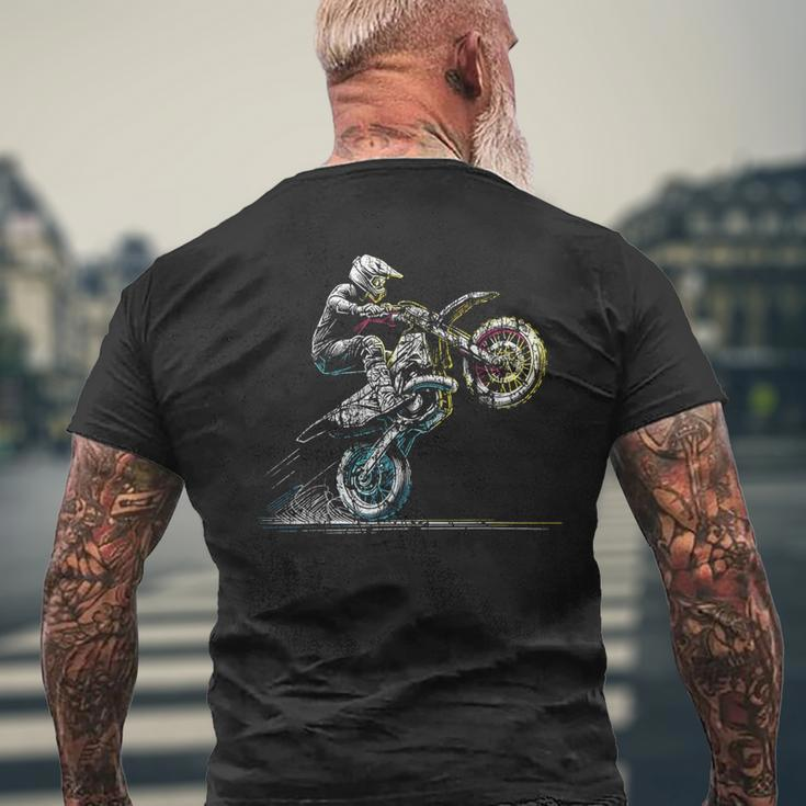 Dirt Bike Rider Retro Motorcycle Motocross Men's T-shirt Back Print Gifts for Old Men