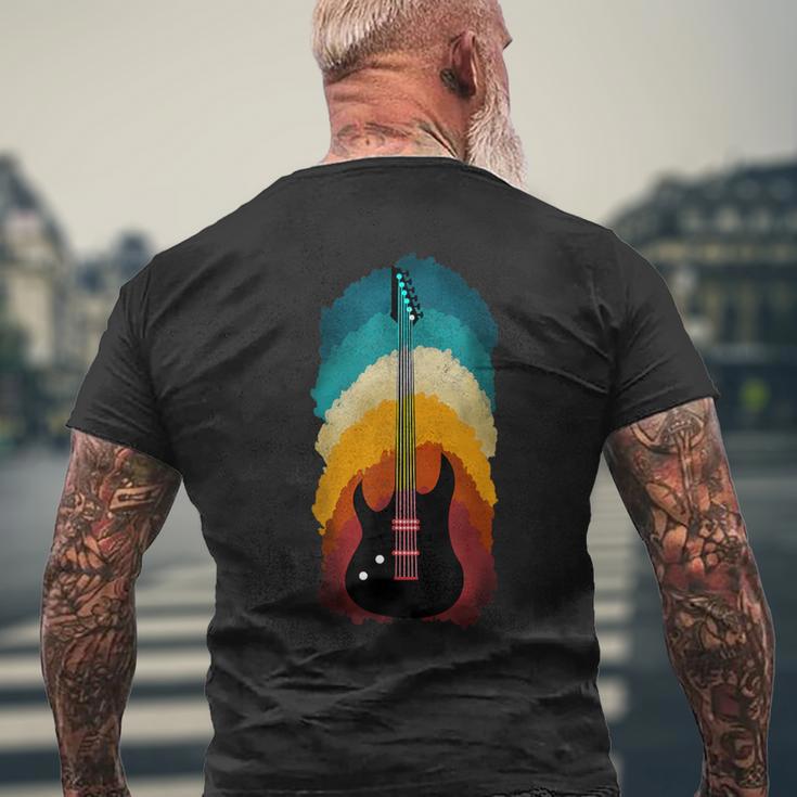 Distressed Vintage Style Guitars Musicians Music Retro Men's T-shirt Back Print Gifts for Old Men