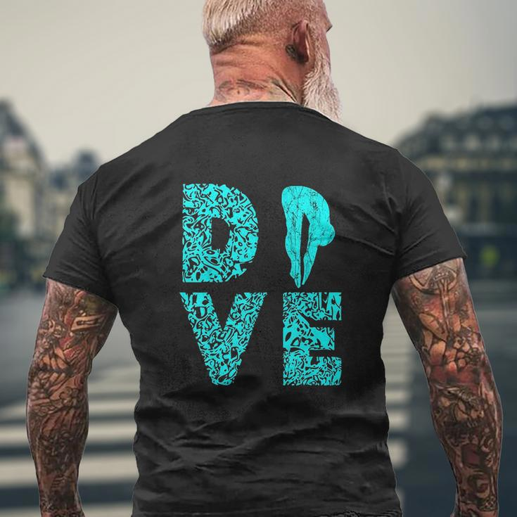Dive Springboard Diver Diving Board Mens Back Print T-shirt Gifts for Old Men