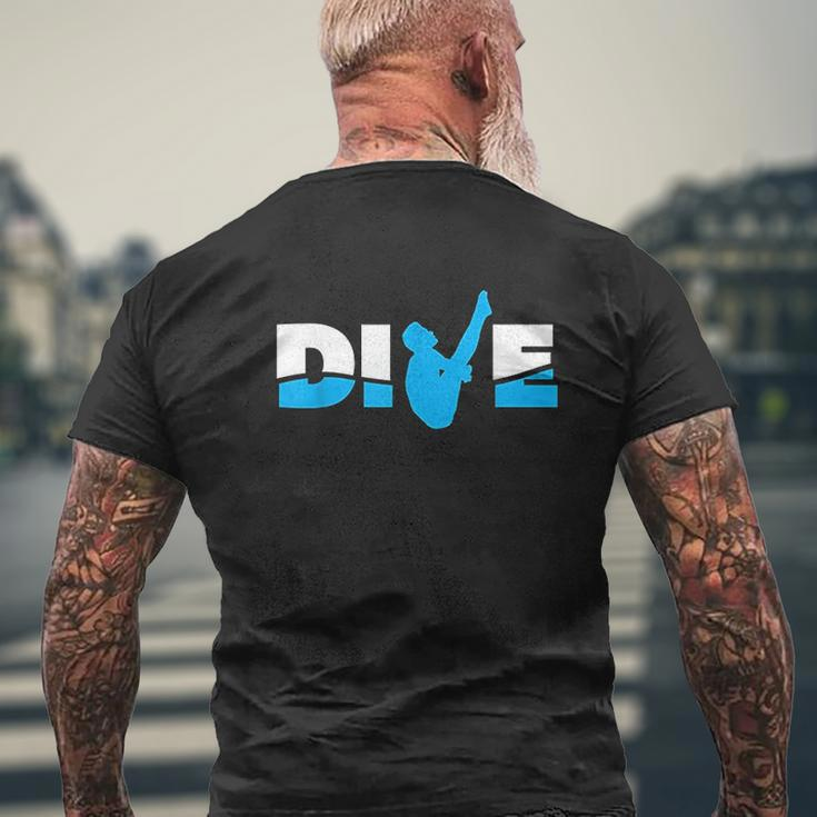 Dive Water Sports Platform Diver Springboard Diving Mens Back Print T-shirt Gifts for Old Men