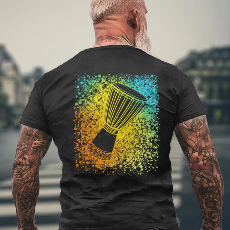 Djembe Drum In Splats For African Drumming Or Reggae Music Men's T-shirt Back Print Gifts for Old Men