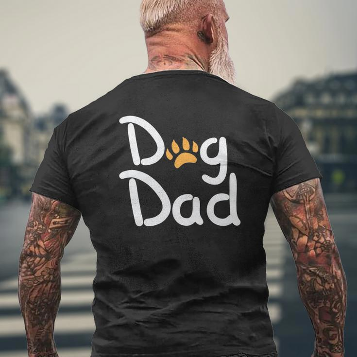 Dog Dad With Paw Print Mens Back Print T-shirt Gifts for Old Men