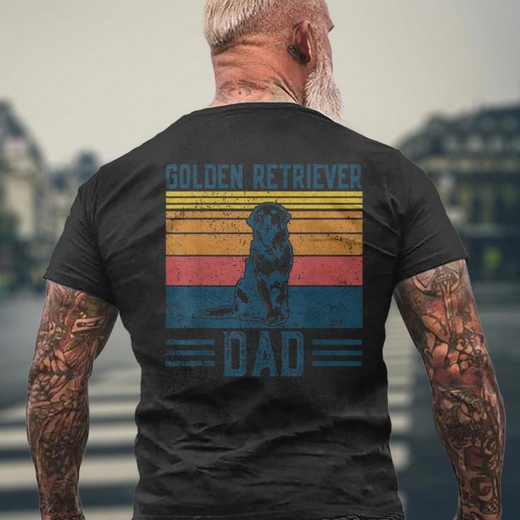 Dog Golden Dad Vintage Golden Retriever Dad Mens Back Print T-shirt Gifts for Old Men