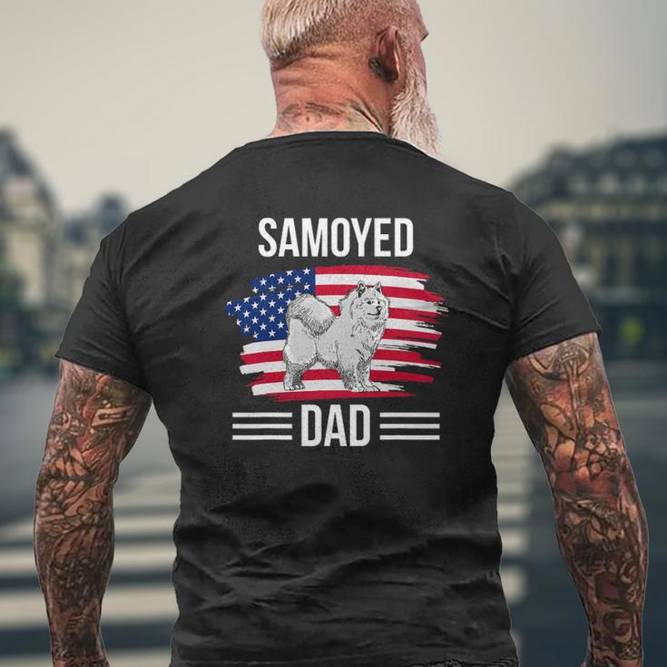 Dog Owner Us Flag 4Th Of July Father's Day Samoyed Dad Mens Back Print T-shirt Gifts for Old Men