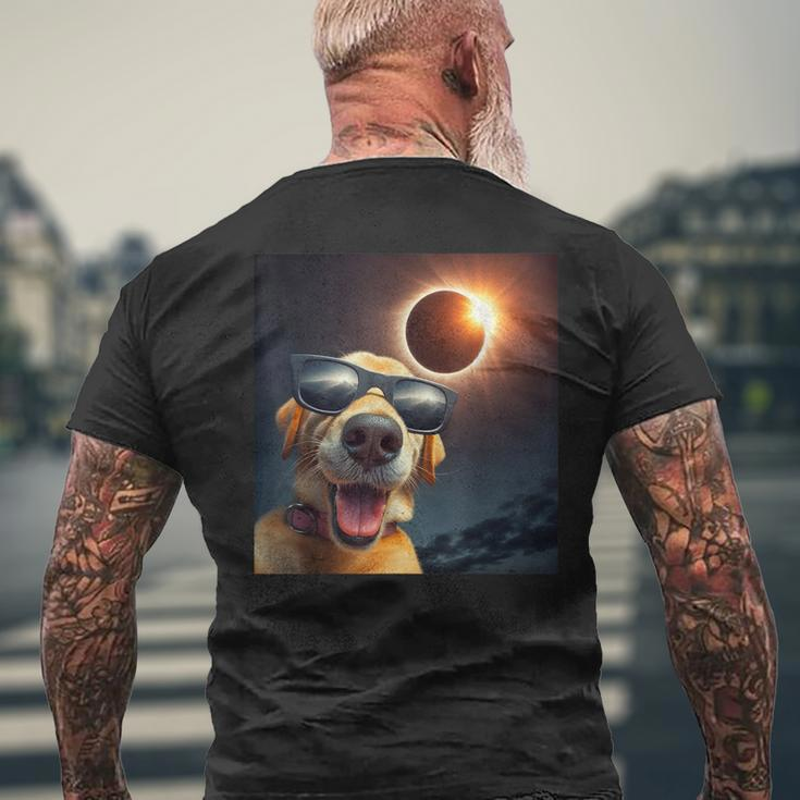 Dog Selfie Solar Eclipse Wearing Glasses Dog Lovers Men's T-shirt Back Print Gifts for Old Men