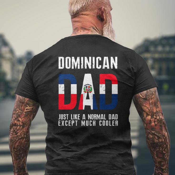 Dominican Dad Like Normal Except Cooler Republic Flag Mens Back Print T-shirt Gifts for Old Men