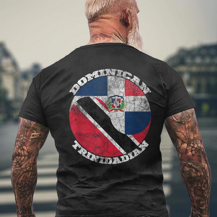 Dominican Trinidad Flags Half Trinidadian Half Dominican Men's T-shirt Back Print Gifts for Old Men