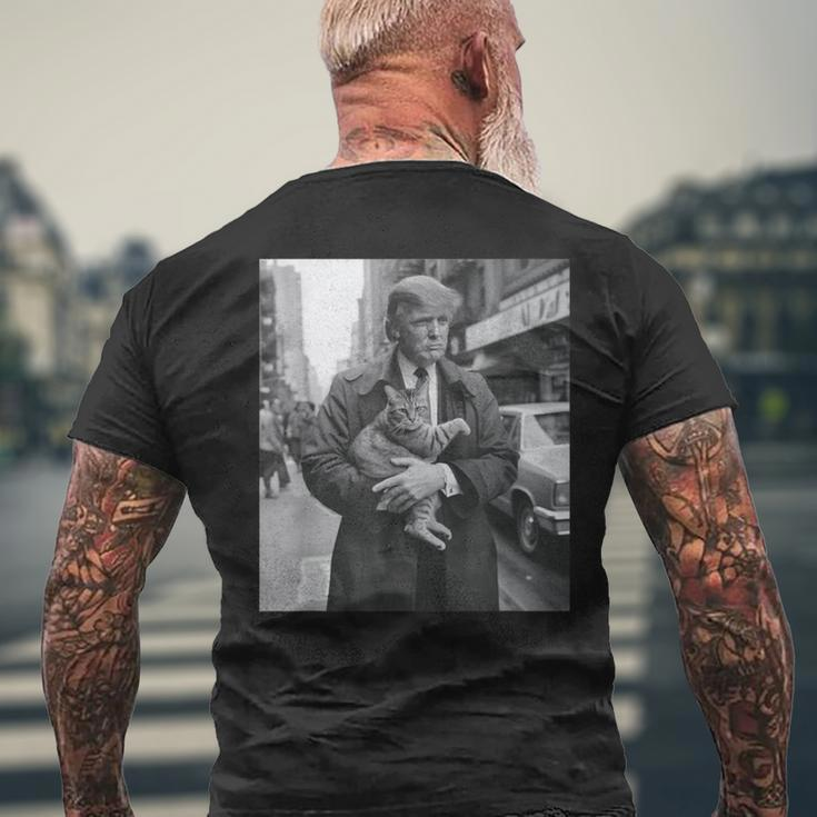 Donald Trump And Cat In Nyc Men's T-shirt Back Print Gifts for Old Men