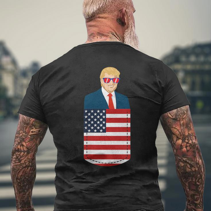 Donald Trump Pocket 2020 Election Usa Maga Republican Men's T-shirt Back Print Gifts for Old Men