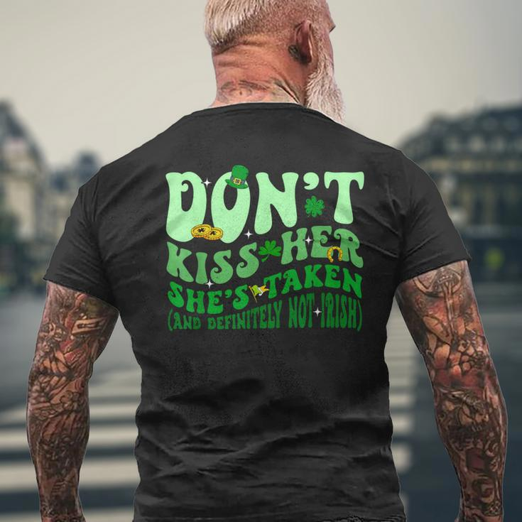 Dont Kiss Her She's St Taken Patrick's Day Couple Matching Men's T-shirt Back Print Gifts for Old Men