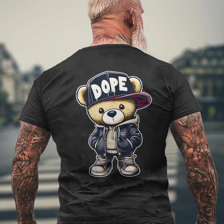 Dope Cute Hip Hop Teddy Bear 90S Hip Hop Clothing Men's T-shirt Back Print Gifts for Old Men