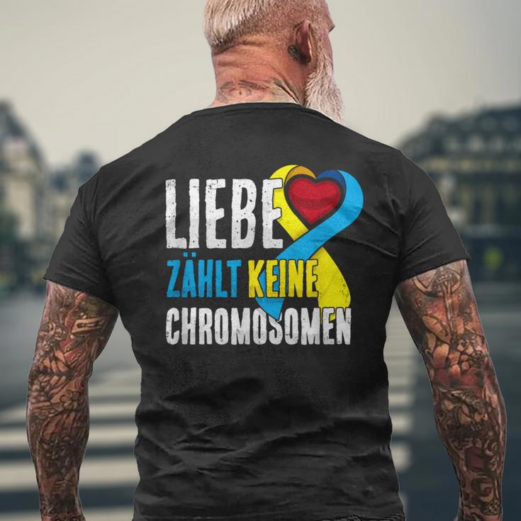 Down Syndrome Tag Liebe Zählt Keine Chromosomen Trisomie 21 T-Shirt mit Rückendruck Geschenke für alte Männer