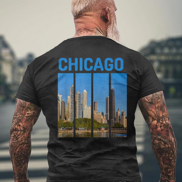 Downtown Chicago Skyline Souvenirs State Illinois Men's T-shirt Back Print Gifts for Old Men