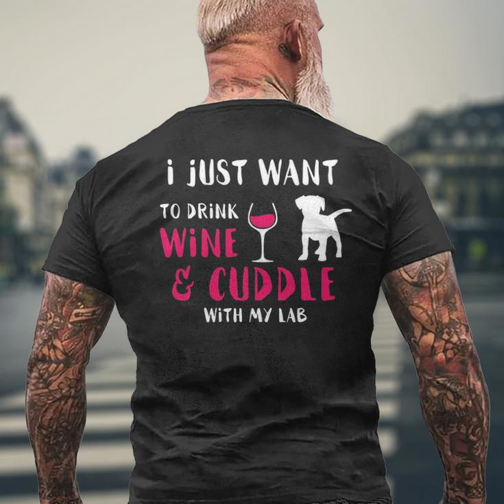 Drink Wine And Cuddle Men's T-shirt Back Print Gifts for Old Men